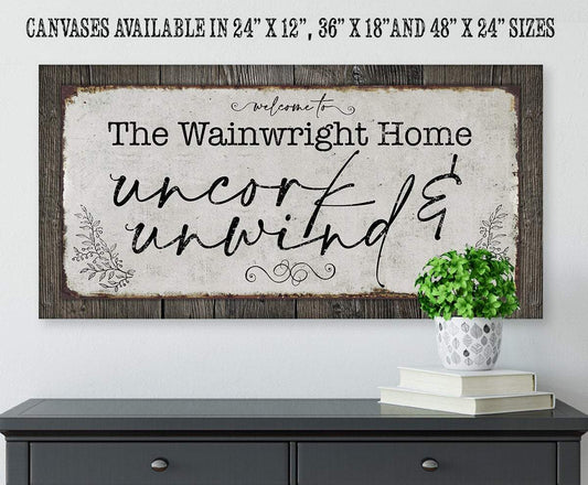 Personalized - Uncork And Unwind - Canvas | Lone Star Art.