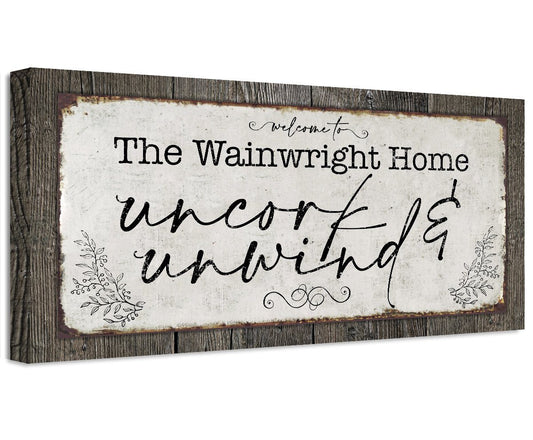 Personalized - Uncork And Unwind - Canvas | Lone Star Art.