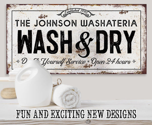 Personalized - Wash And Dry - Canvas | Lone Star Art.