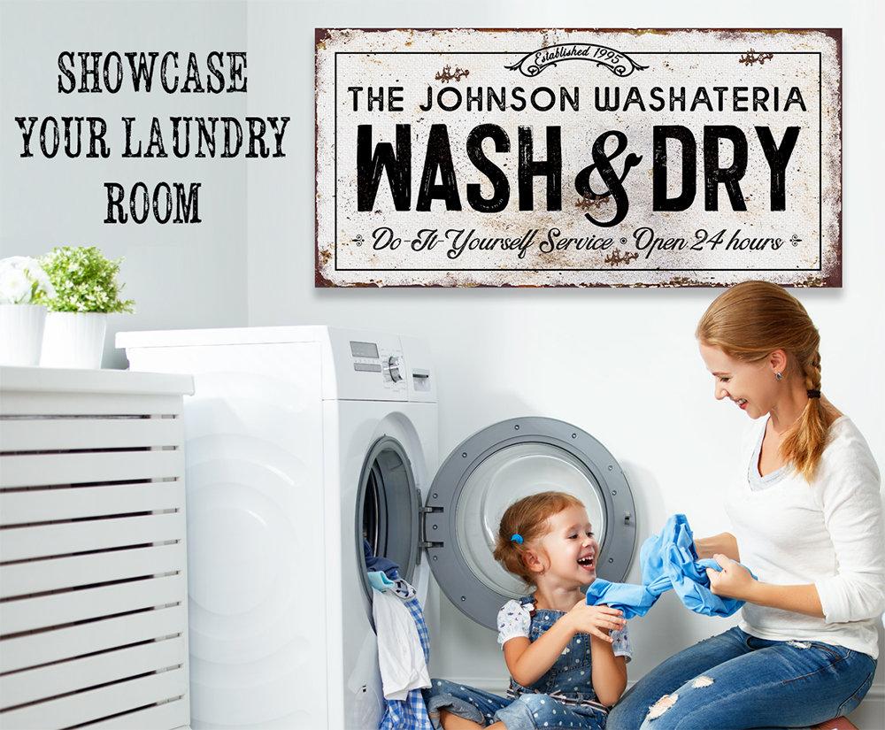 Personalized - Wash And Dry - Canvas | Lone Star Art.
