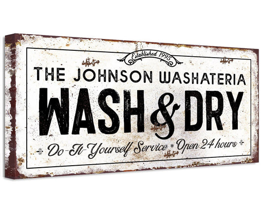 Personalized - Wash And Dry - Canvas | Lone Star Art.