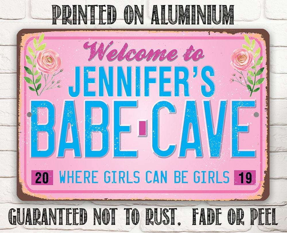 Personalized - Welcome to Babe Cave - Metal Sign | Lone Star Art.
