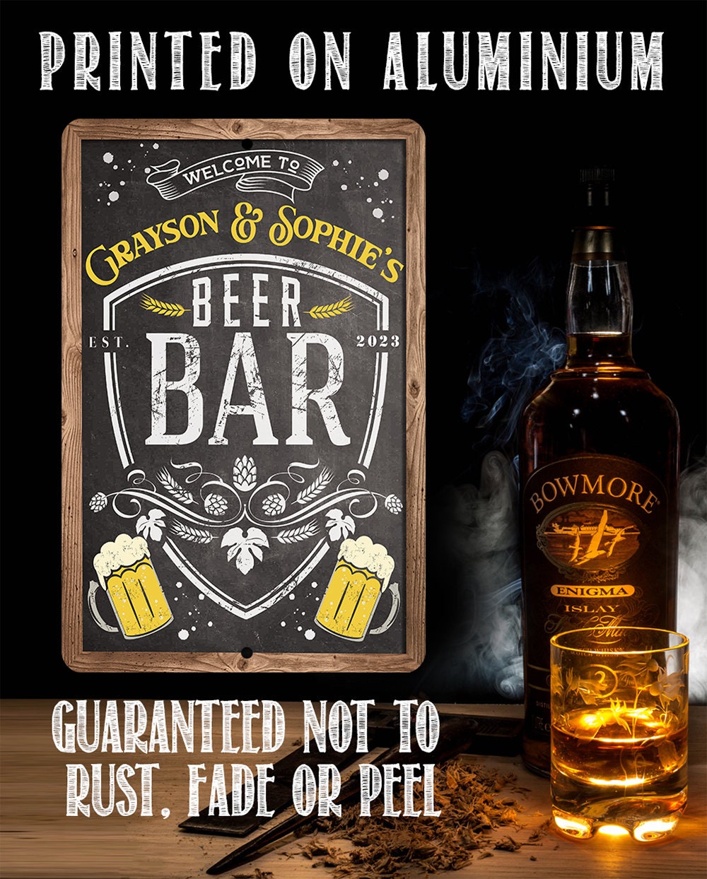 Personalized - Welcome To Beer Bar - Metal Sign Metal Sign Lone Star Art 