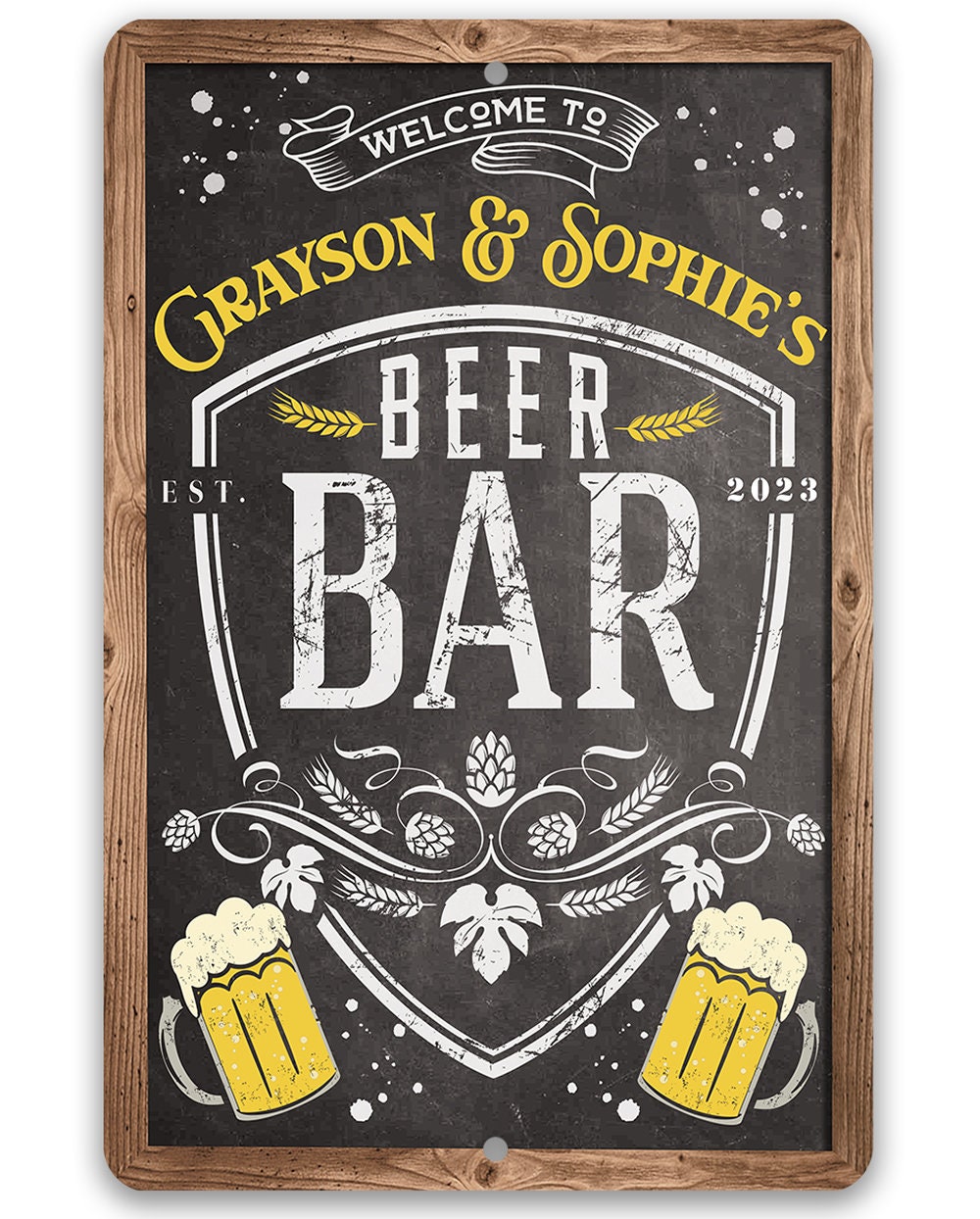 Personalized - Welcome To Beer Bar - Metal Sign Metal Sign Lone Star Art 