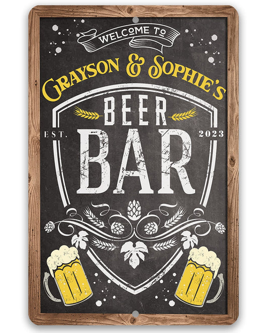 Personalized - Welcome To Beer Bar - Metal Sign Metal Sign Lone Star Art