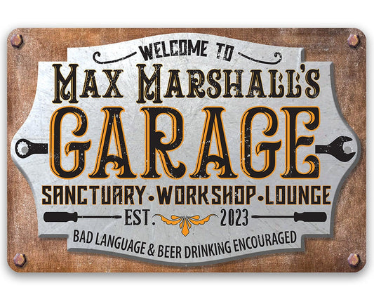 Personalized - Welcome to Garage - Metal Sign Metal Sign Lone Star Art