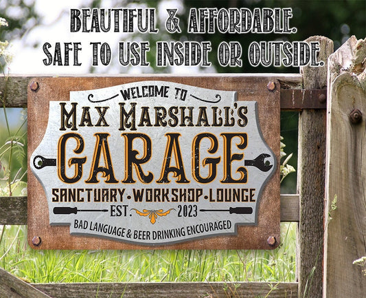 Personalized - Welcome to Garage - Metal Sign Metal Sign Lone Star Art