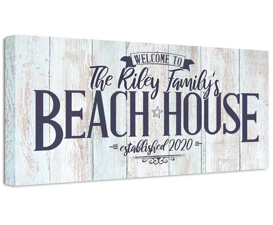 Personalized - Welcome to Our Beach House - Canvas | Lone Star Art.