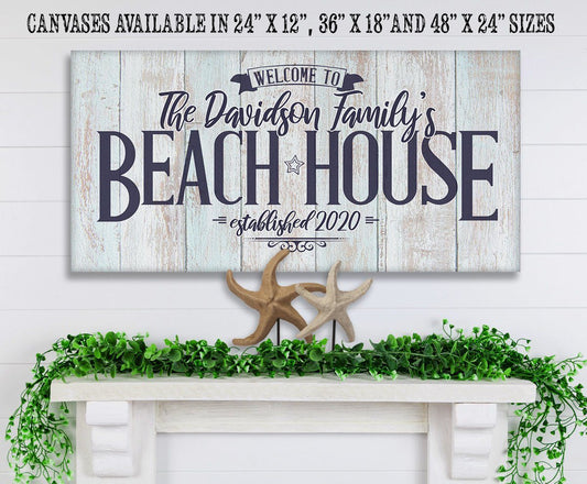 Personalized - Welcome to Our Beach House - Canvas | Lone Star Art.