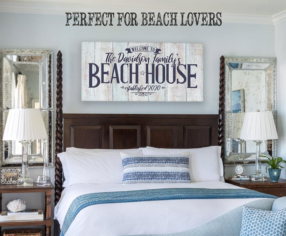 Personalized - Welcome to Our Beach House - Canvas | Lone Star Art.