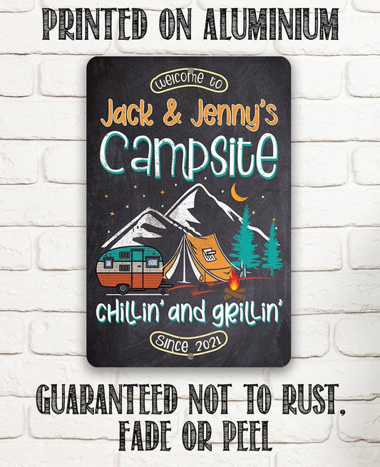 Personalized - Welcome To Our Campsite - Metal Sign | Lone Star Art.