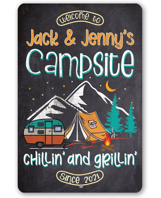 Personalized - Welcome To Our Campsite - Metal Sign | Lone Star Art.