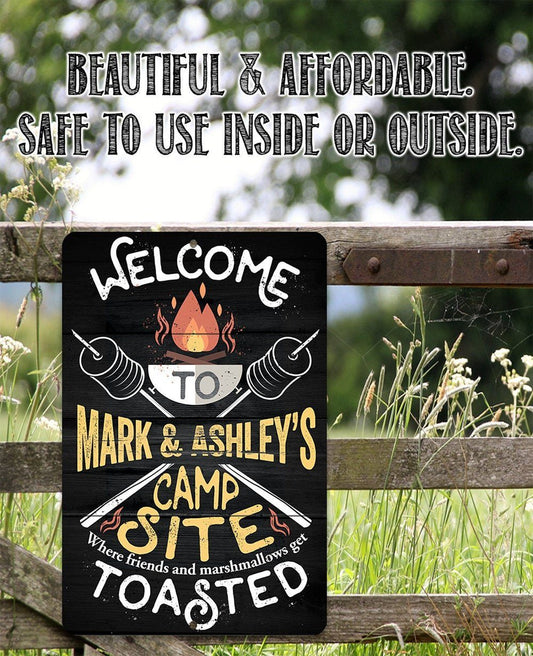 Personalized - Welcome To Our Campsite - Metal Sign | Lone Star Art.