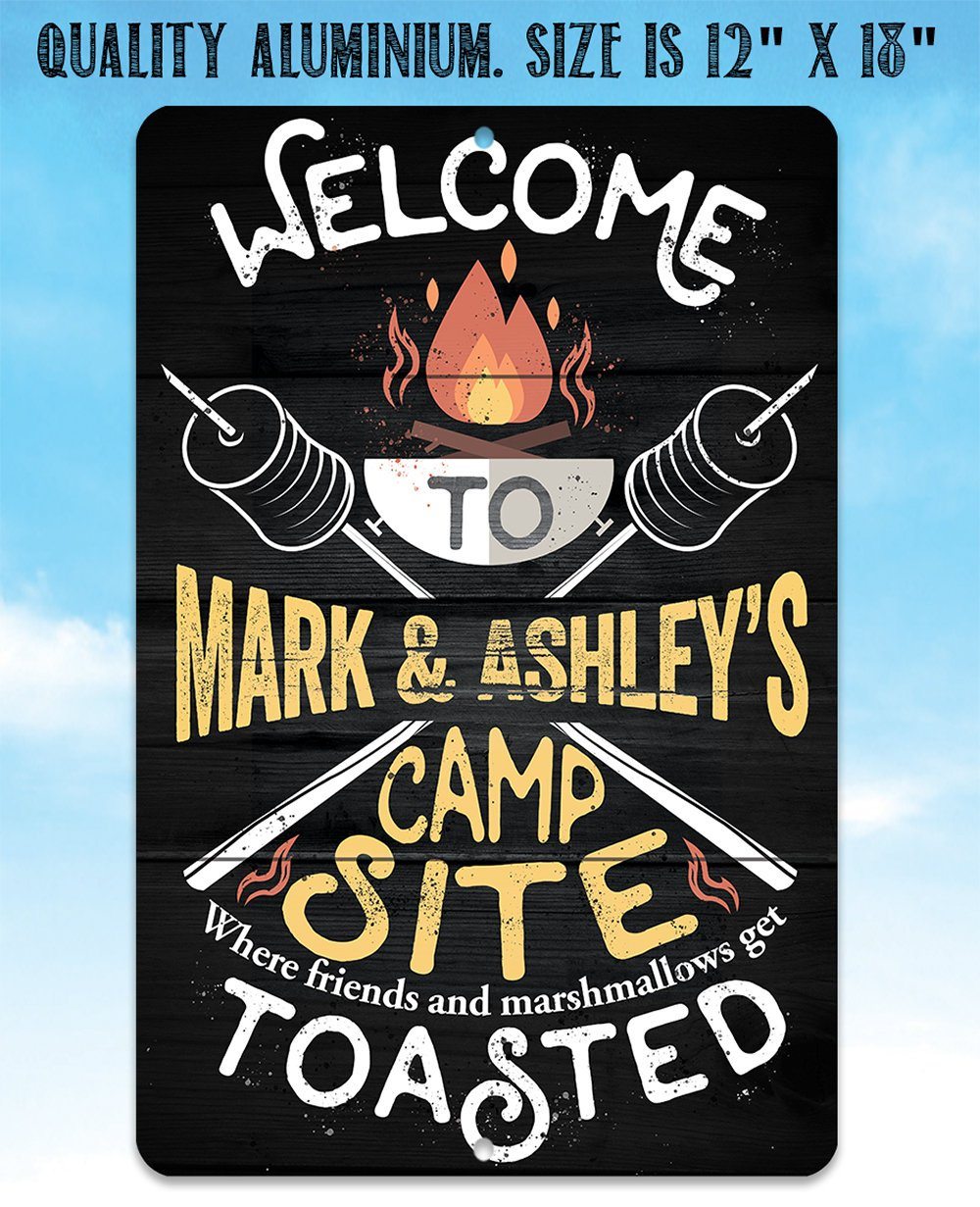 Personalized - Welcome To Our Campsite - Metal Sign | Lone Star Art.