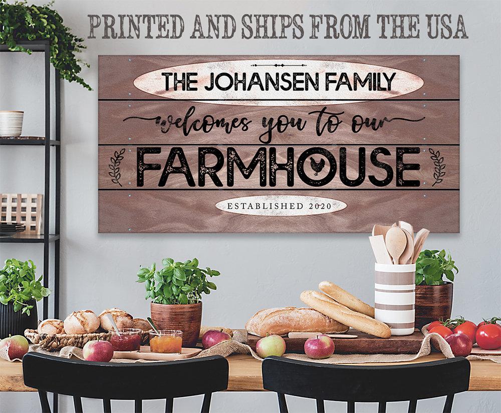 Personalized - Welcome To Our Farmhouse - Canvas | Lone Star Art.