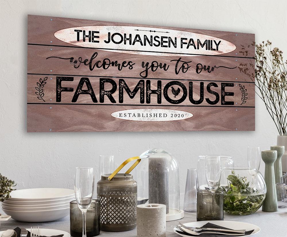 Personalized - Welcome To Our Farmhouse - Canvas | Lone Star Art.