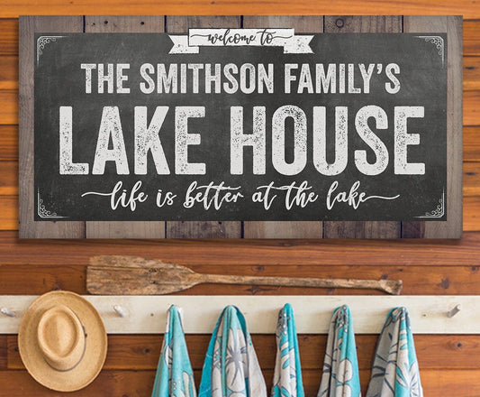 Personalized - Welcome To Our Lake House - Canvas | Lone Star Art.