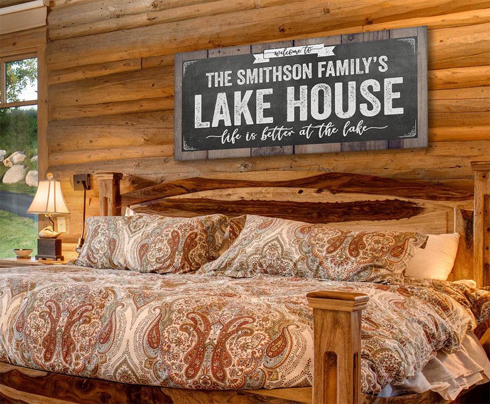 Personalized - Welcome To Our Lake House - Canvas | Lone Star Art.
