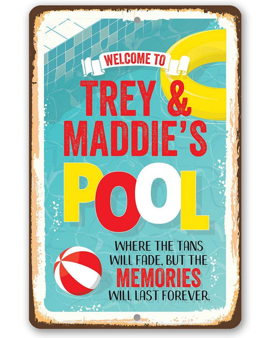 Personalized - Welcome To Our Pool - Metal Sign | Lone Star Art.