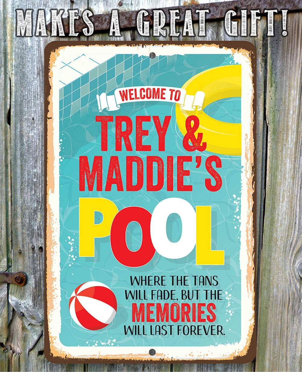 Personalized - Welcome To Our Pool - Metal Sign | Lone Star Art.