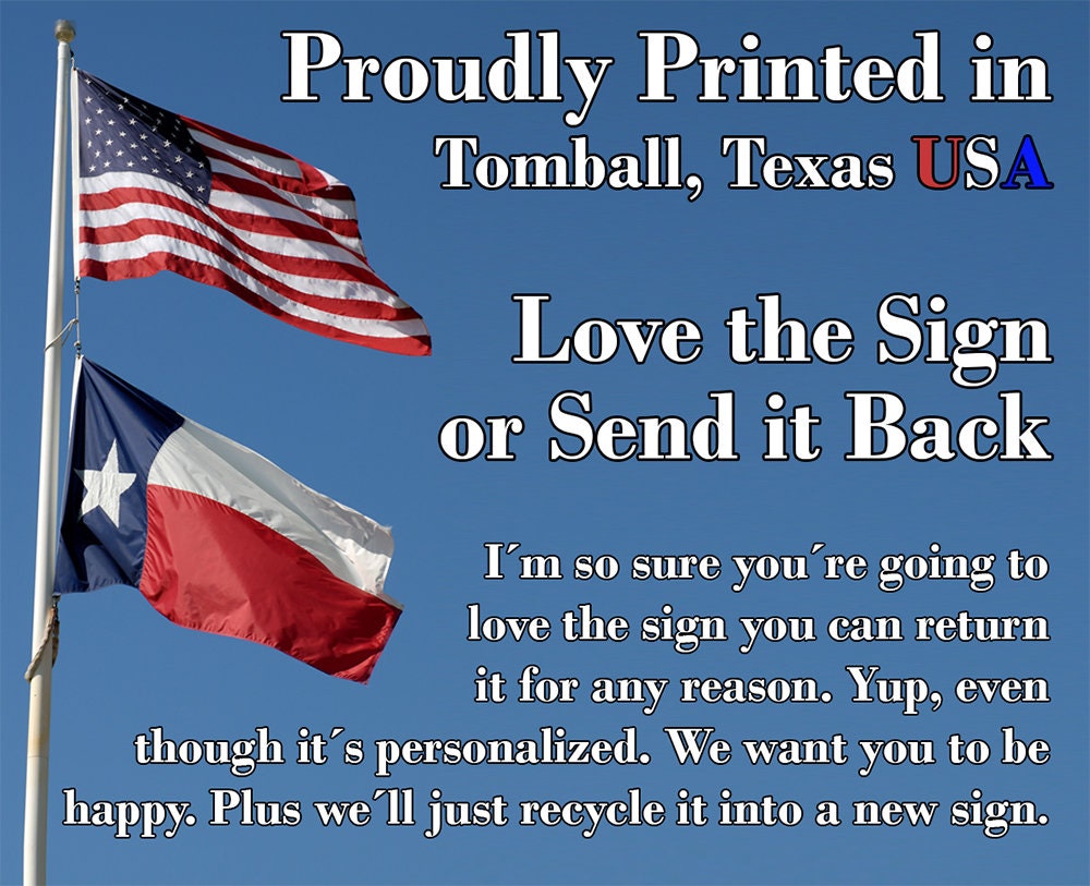 Personalized Welcome To The Deck, Proudly Serving Whatever You Bring 8" x 12" or 12" x 18" Aluminum Tin Awesome Metal Poster Lone Star Art 