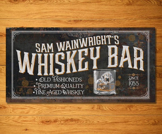 Personalized - Whiskey Bar - Canvas | Lone Star Art.