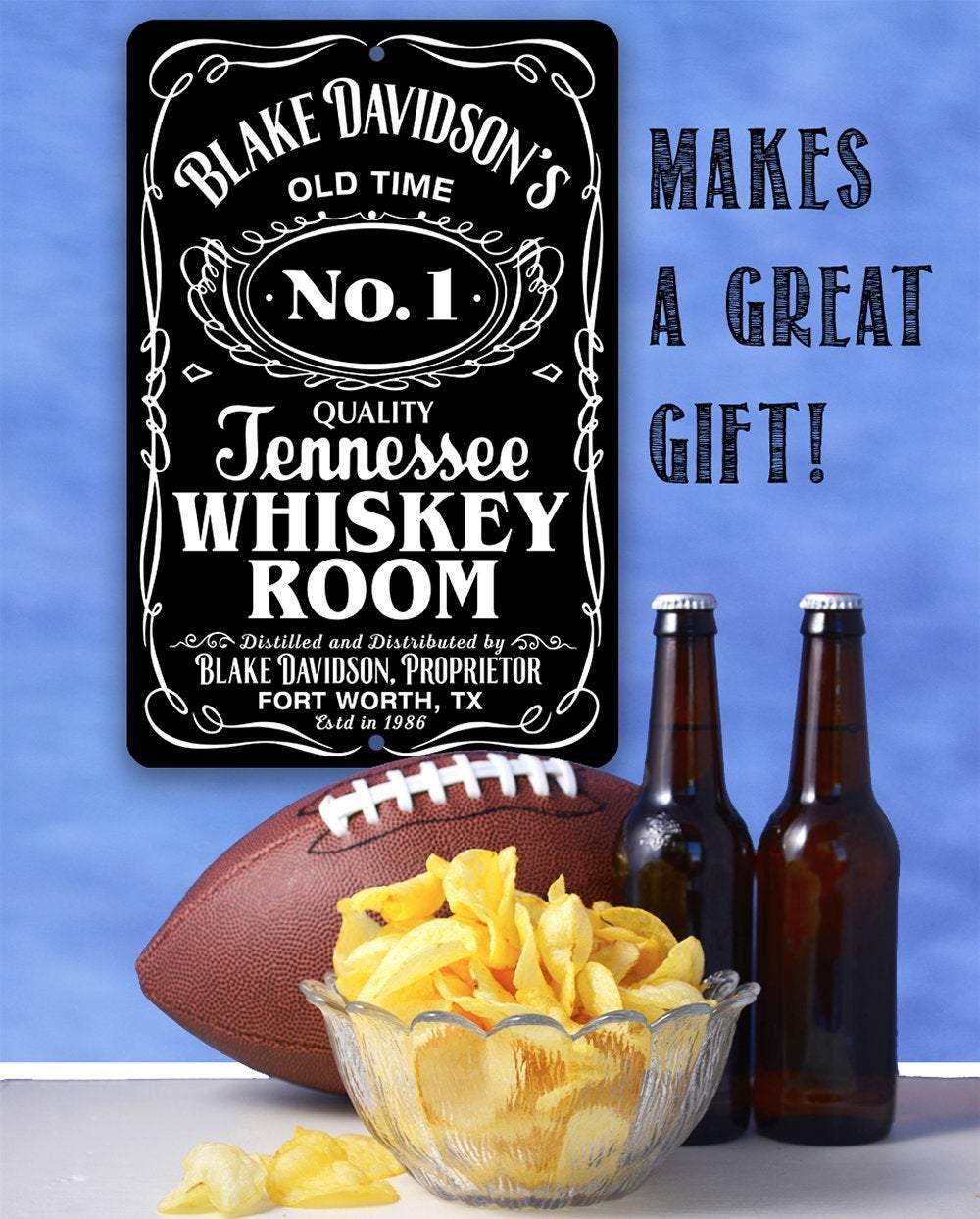 Personalized - Whiskey Room - Metal Sign | Lone Star Art.