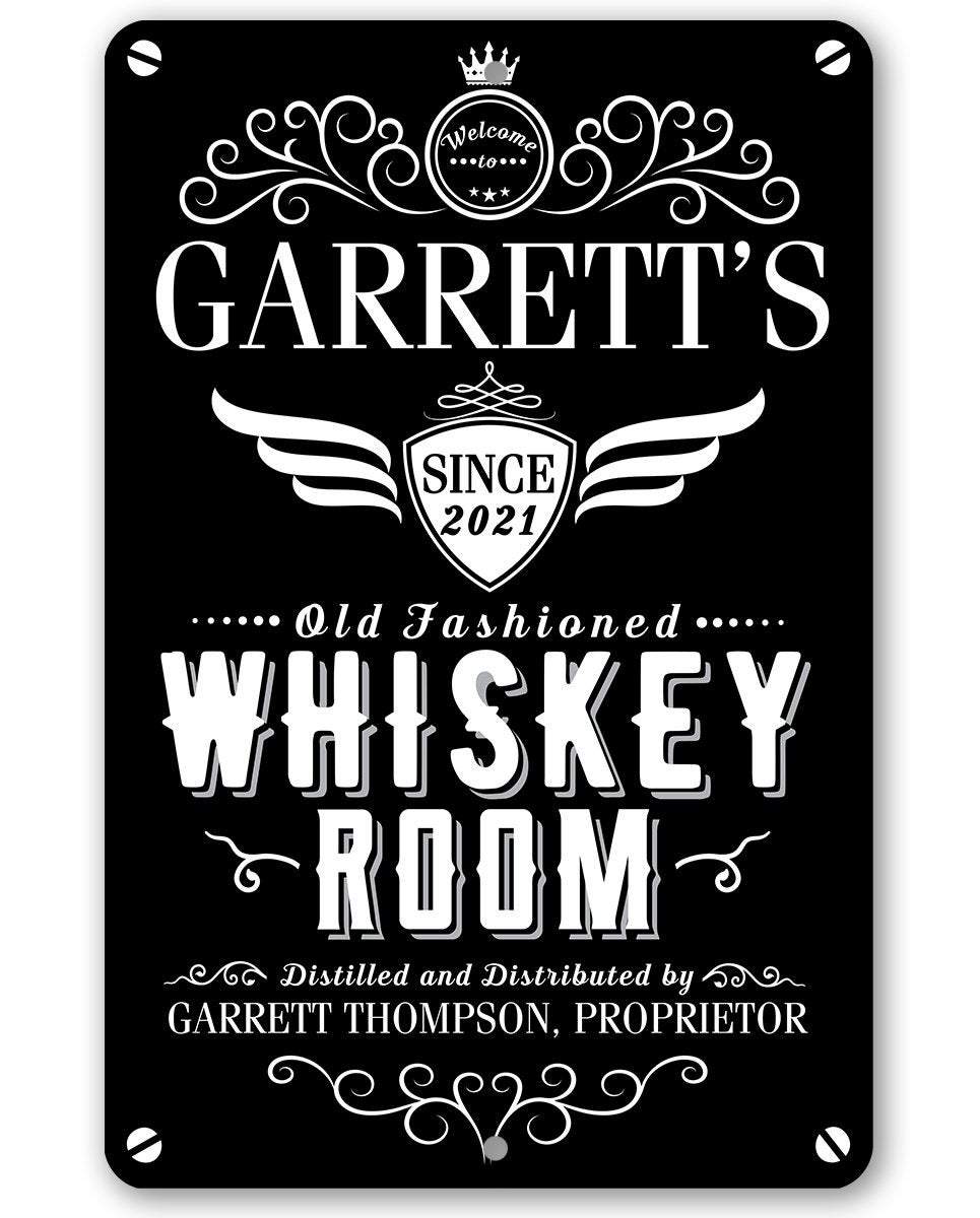 Personalized - Whiskey Room - Metal Sign | Lone Star Art.