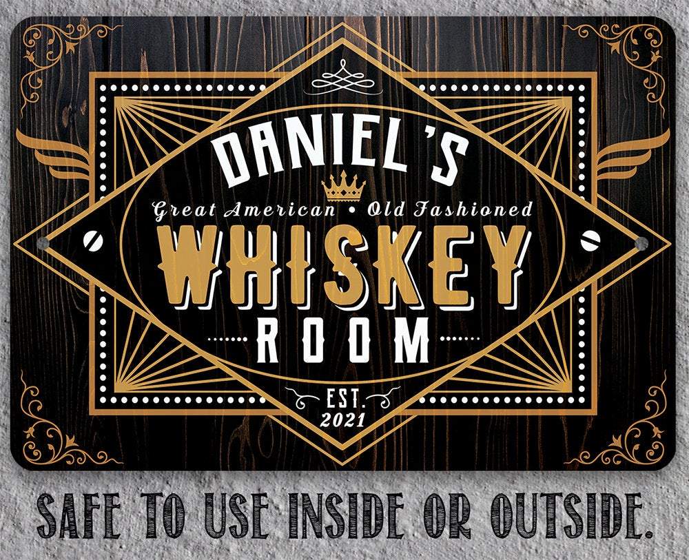 Personalized - Whiskey Room - Metal Sign | Lone Star Art.