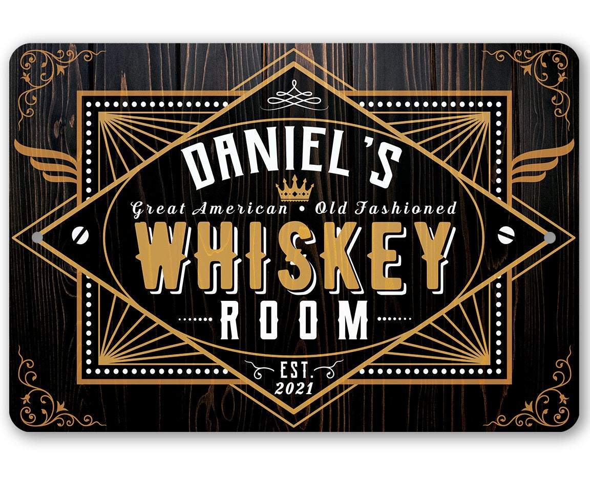 Personalized - Whiskey Room - Metal Sign | Lone Star Art.