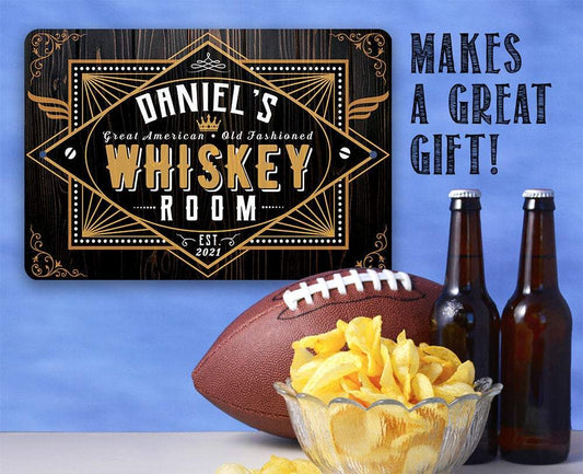 Personalized - Whiskey Room - Metal Sign | Lone Star Art.