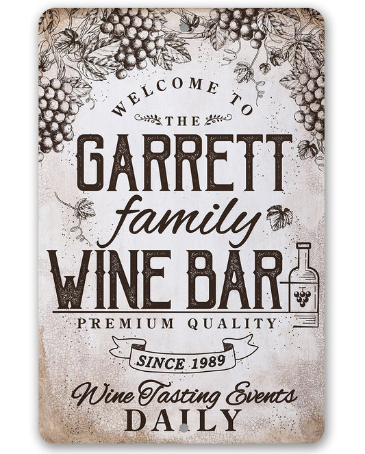 Personalized - Wine Bar - Metal Sign | Lone Star Art.