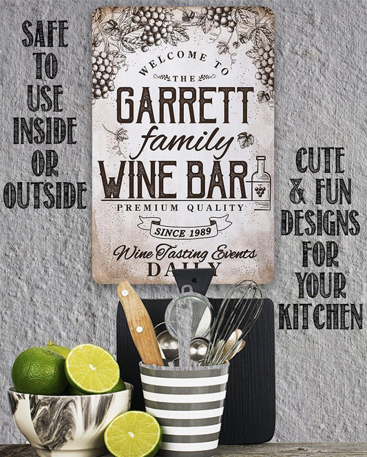Personalized - Wine Bar - Metal Sign | Lone Star Art.