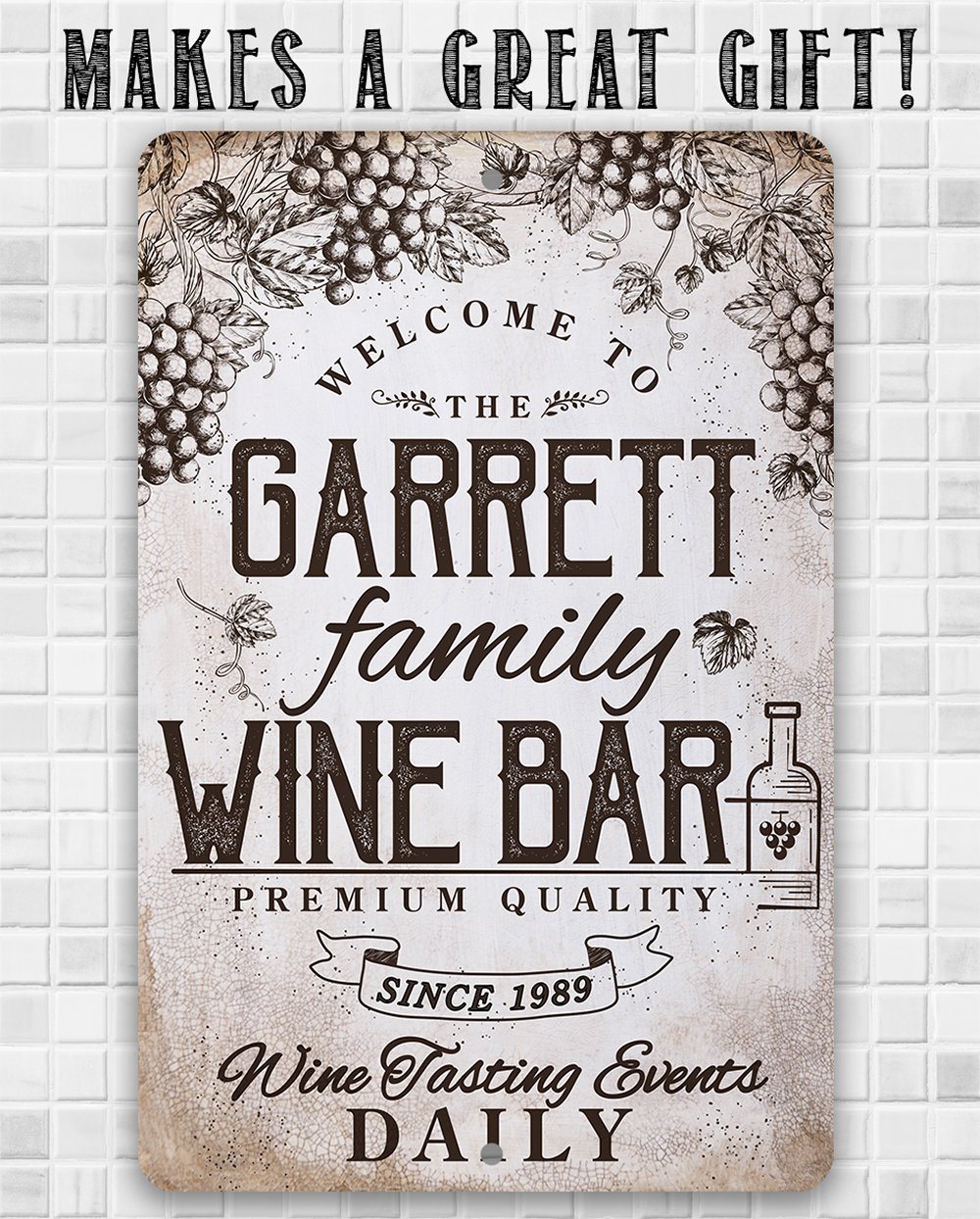 Personalized - Wine Bar - Metal Sign | Lone Star Art.