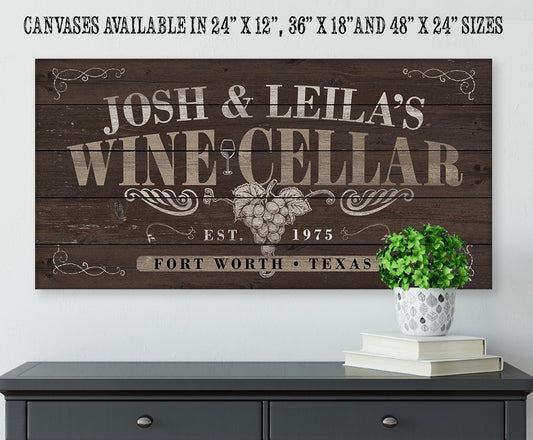 Personalized - Wine Cellar - Canvas | Lone Star Art.