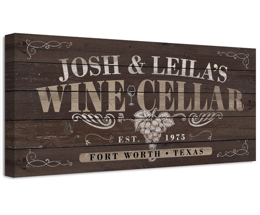Personalized - Wine Cellar - Canvas | Lone Star Art.