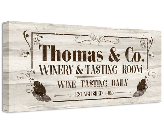Personalized - Winery Warehouse - Canvas | Lone Star Art.