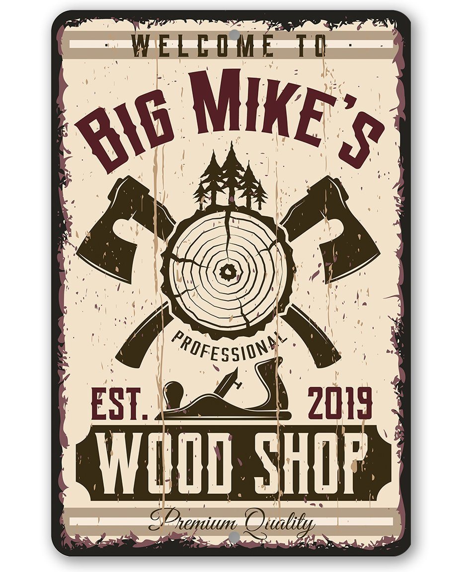 Personalized - Wood Shop Design - Metal Sign | Lone Star Art.