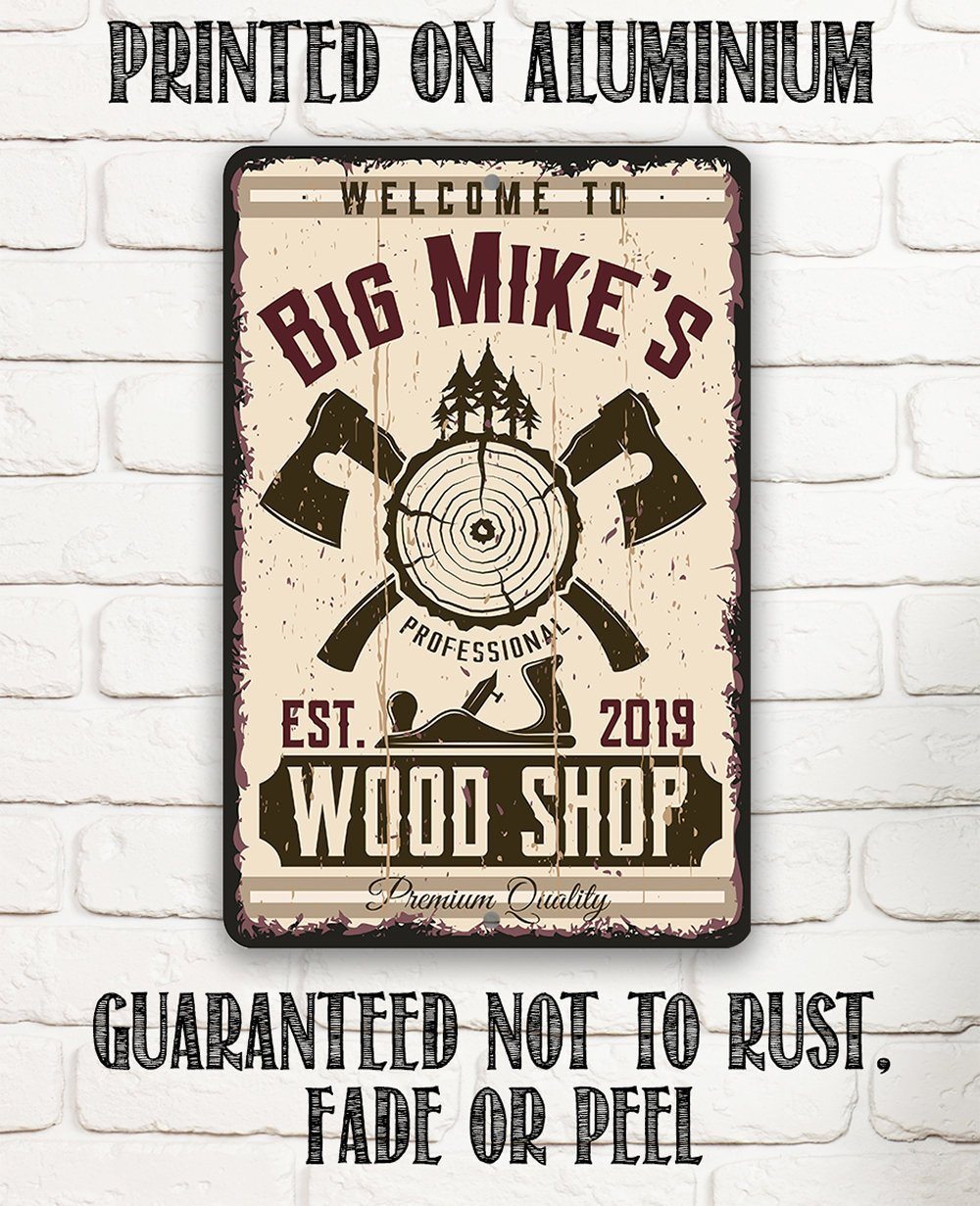 Personalized - Wood Shop Design - Metal Sign | Lone Star Art.