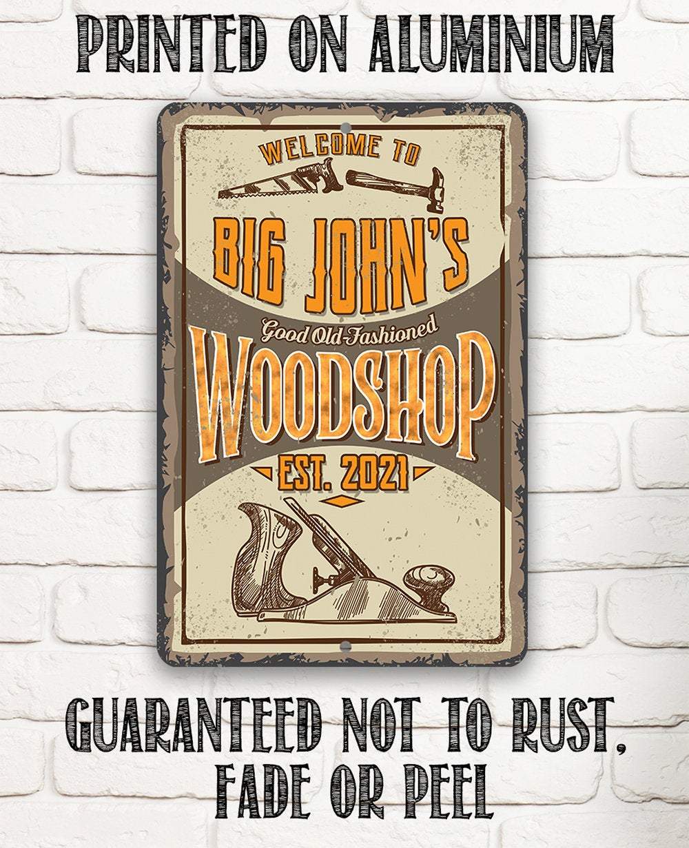 Personalized - Wood Shop - Metal Sign | Lone Star Art.