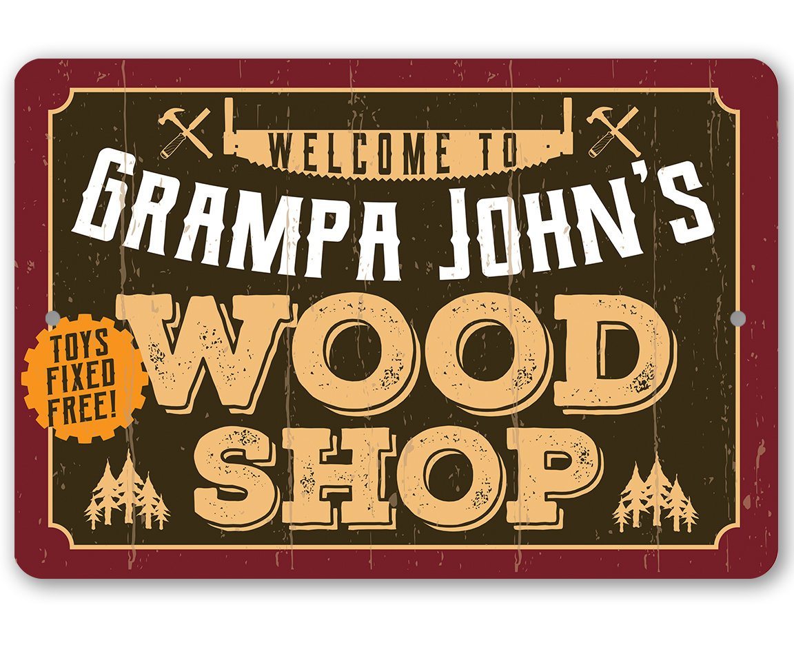 Personalized - Wood Shop - Metal Sign | Lone Star Art.