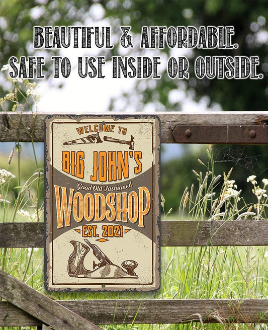 Personalized - Wood Shop - Metal Sign | Lone Star Art.