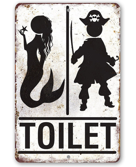 Pirate Mermaid Toilet - Metal Sign | Lone Star Art.