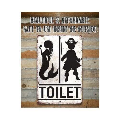 Pirate Mermaid Toilet - Metal Sign | Lone Star Art.