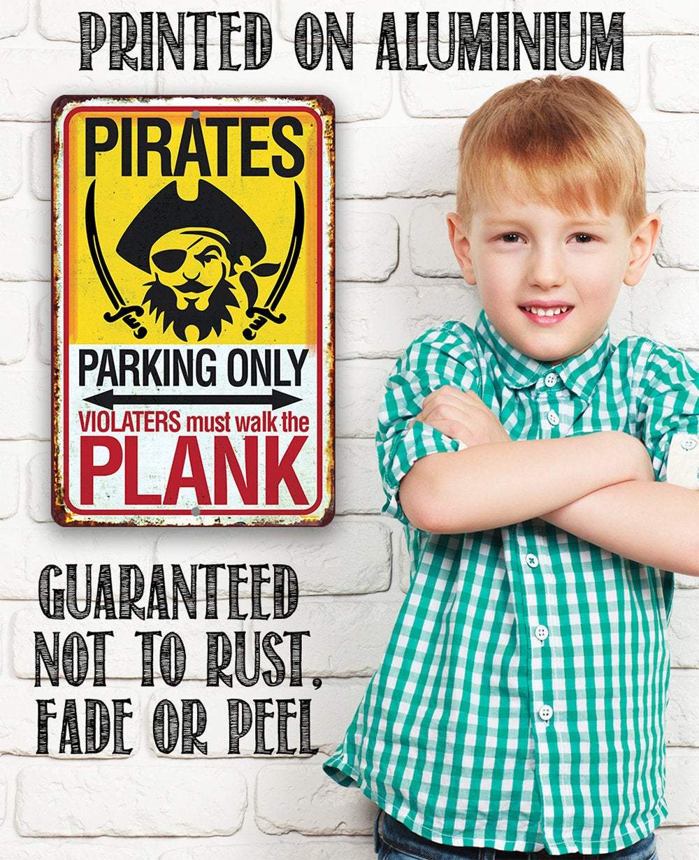 Pirate Parking - Metal Sign | Lone Star Art.