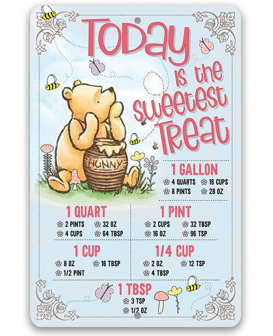 Pooh - Today is The Sweetest Treat - Metal Sign Metal Sign Lone Star Art