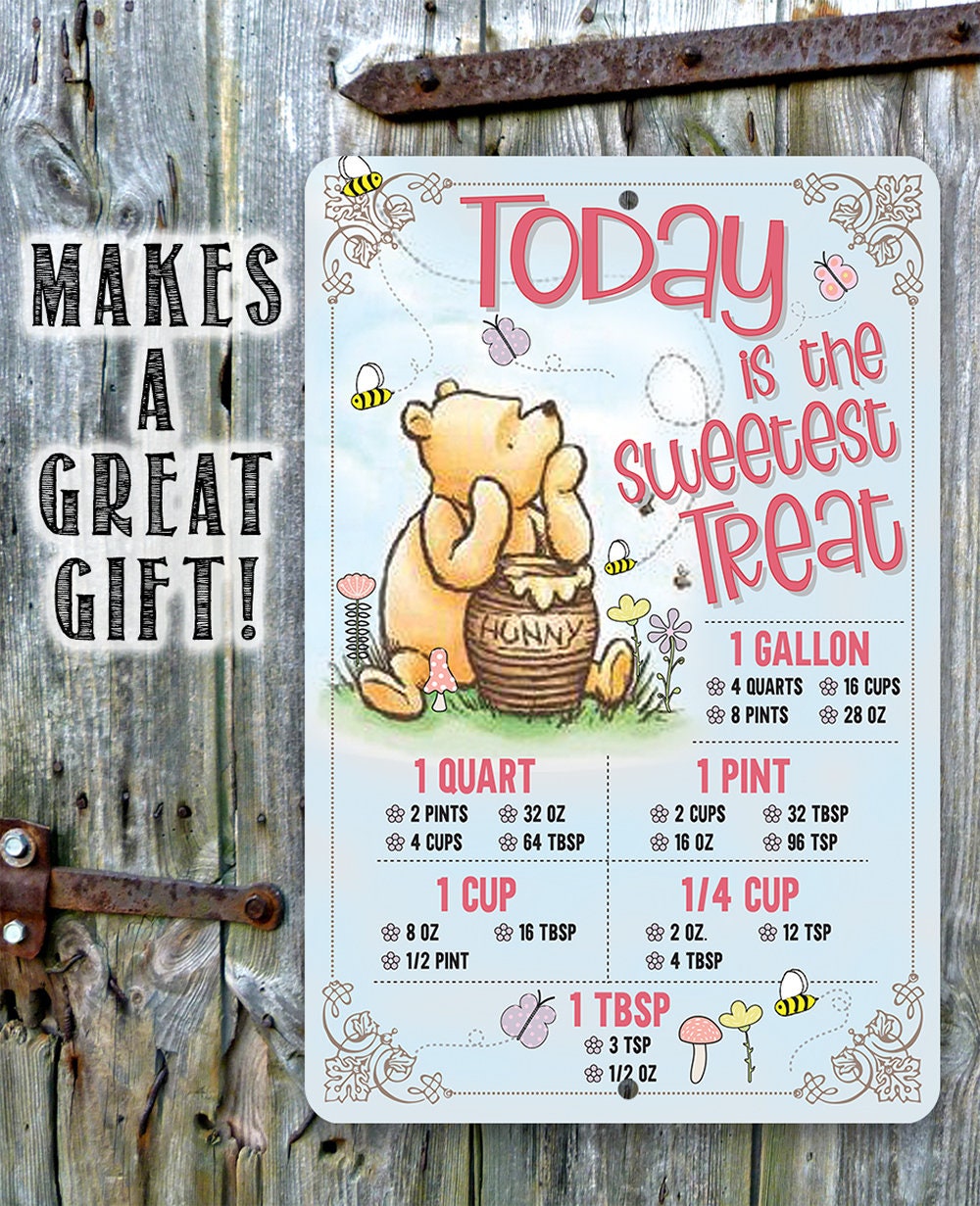 Pooh - Today is The Sweetest Treat - Metal Sign Metal Sign Lone Star Art 