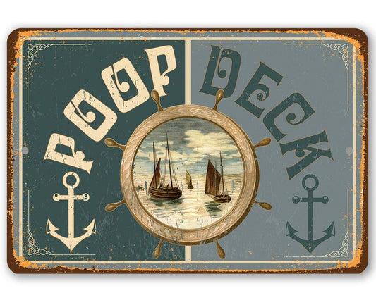 Poop Deck - Metal Sign | Lone Star Art.