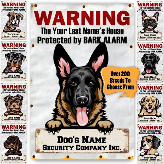 Personalized - Property Protected by Dogs - Metal Sign | Lone Star Art.
