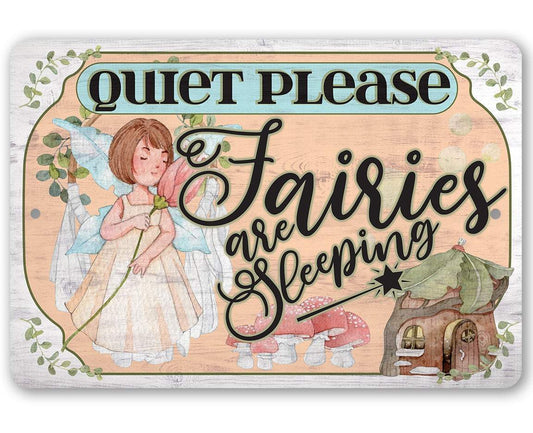 Quiet Please Fairies - Metal Sign | Lone Star Art.